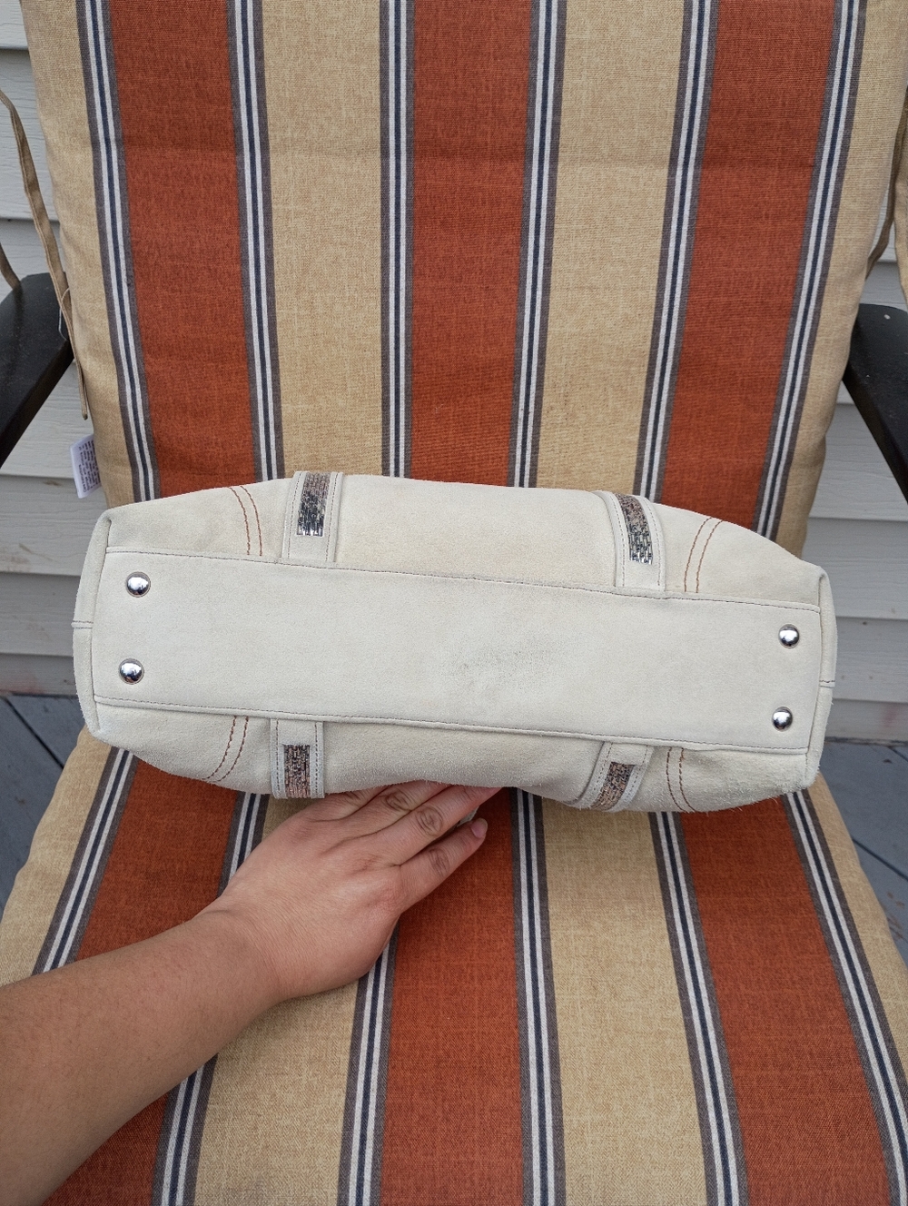 Coach Cream Suede Tote - Picture 12 of 17